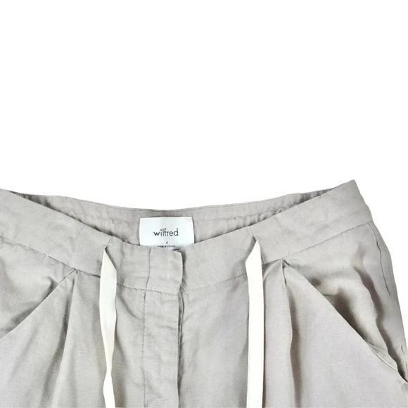 Wilfred Aritzia Cropped Allant Pants Size 4 Stone Beige Drawstring Minimalist - Picture 6 of 11